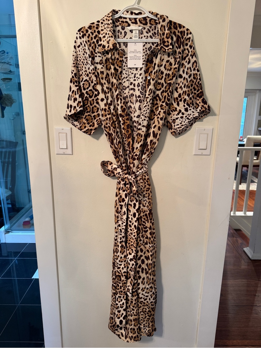 H&M Leopard Print Maxi Dress in Brown and Cream